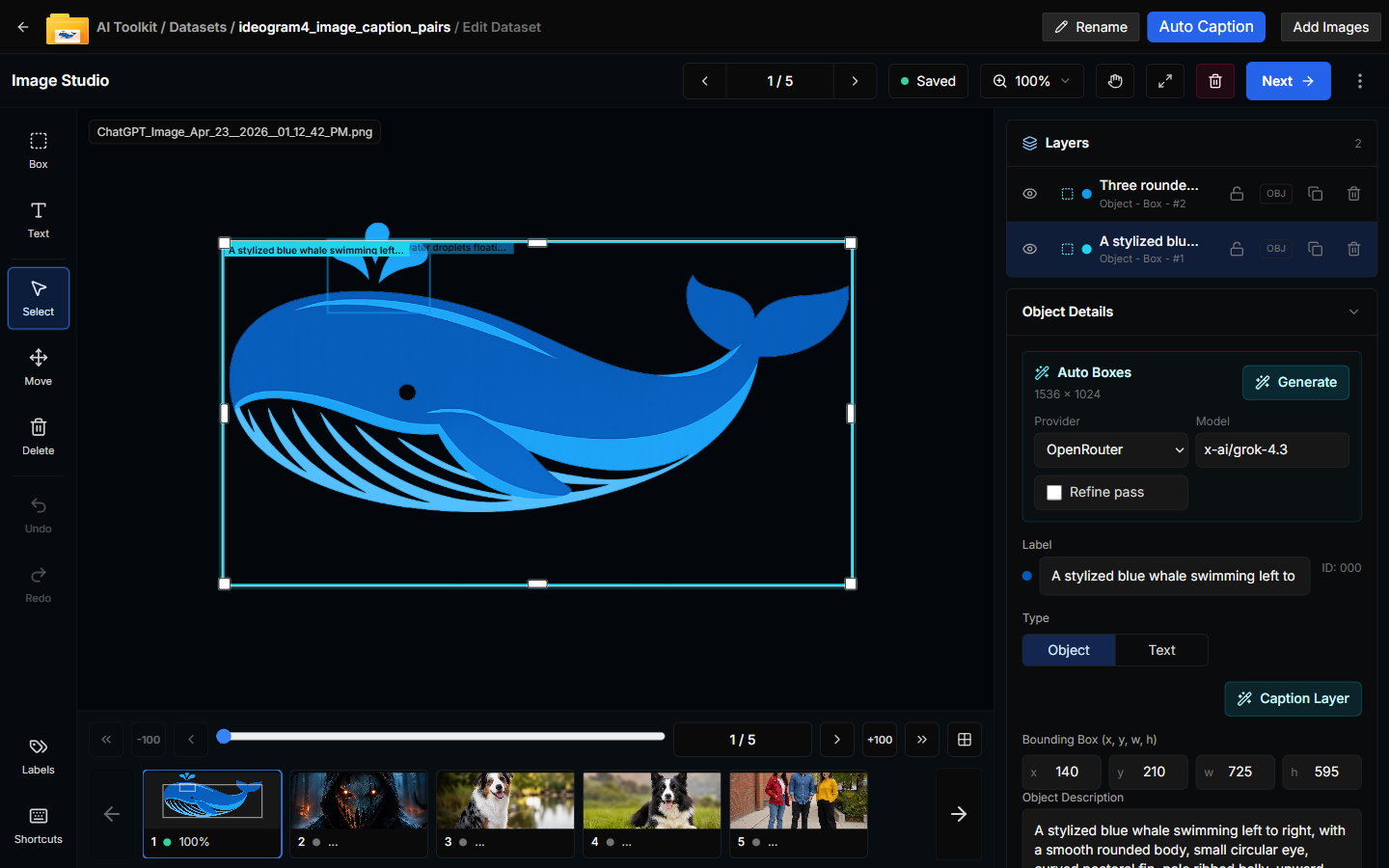 AITK Studio caption studio annotation interface